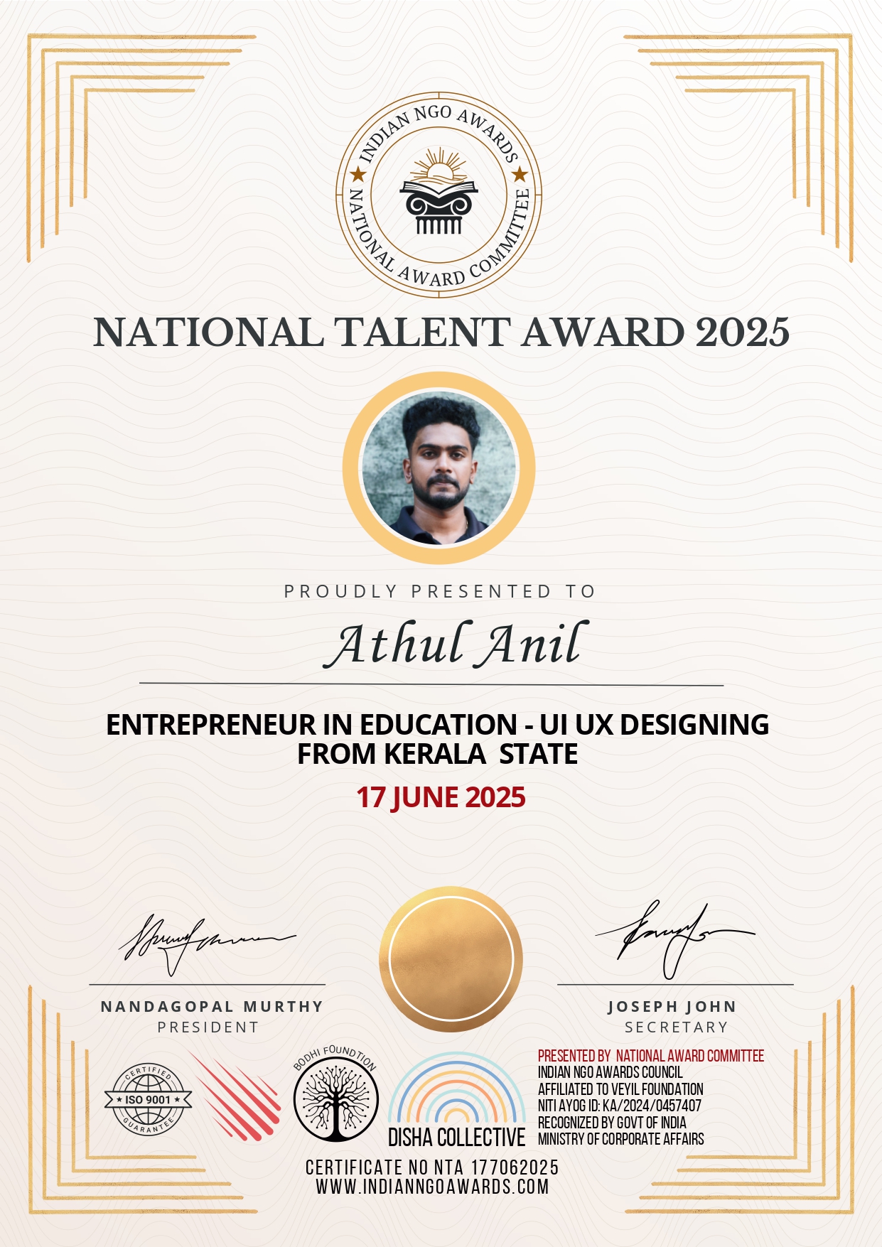 National Talent Award
